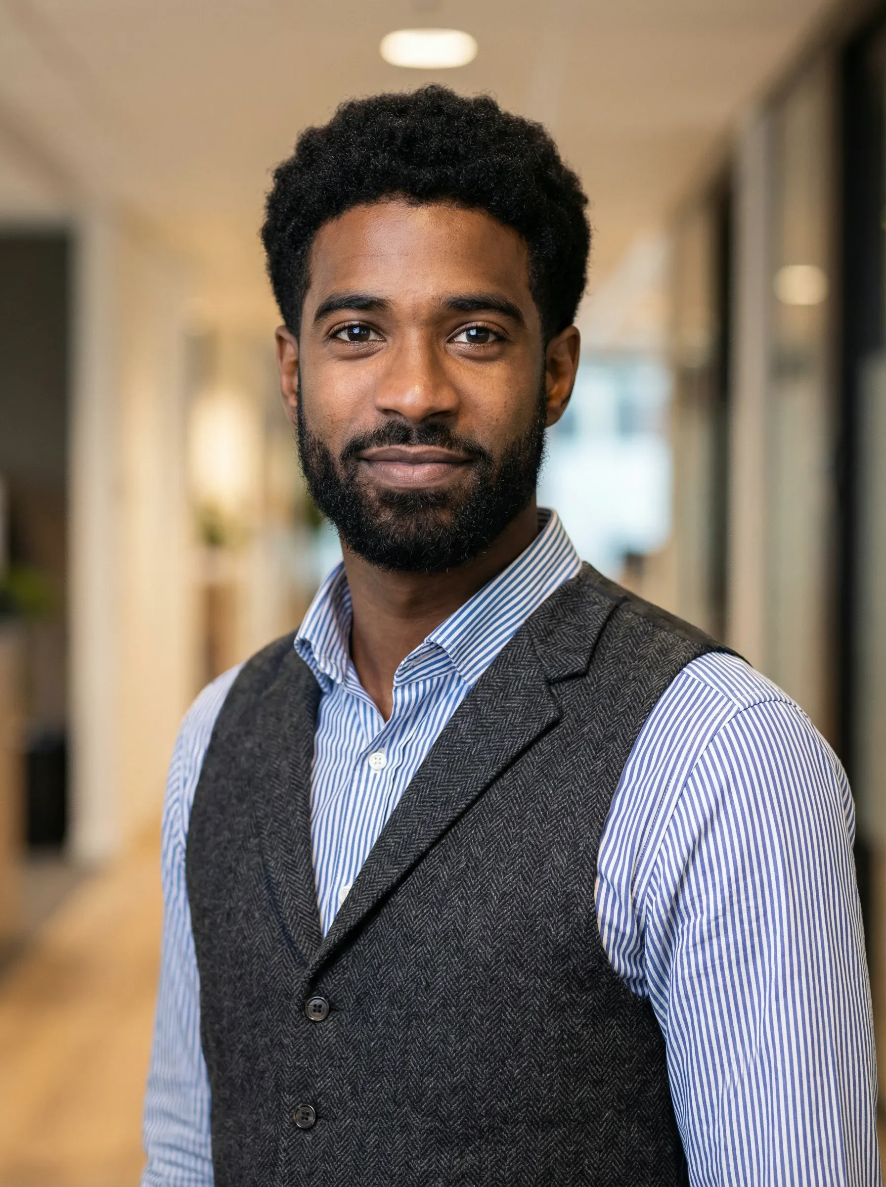 Studio-quality LinkedIn profile photo created from a selfie using AI